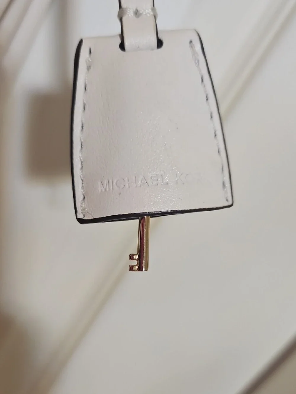 Michael Kors Cream Leather Crossbody with Gold Chain